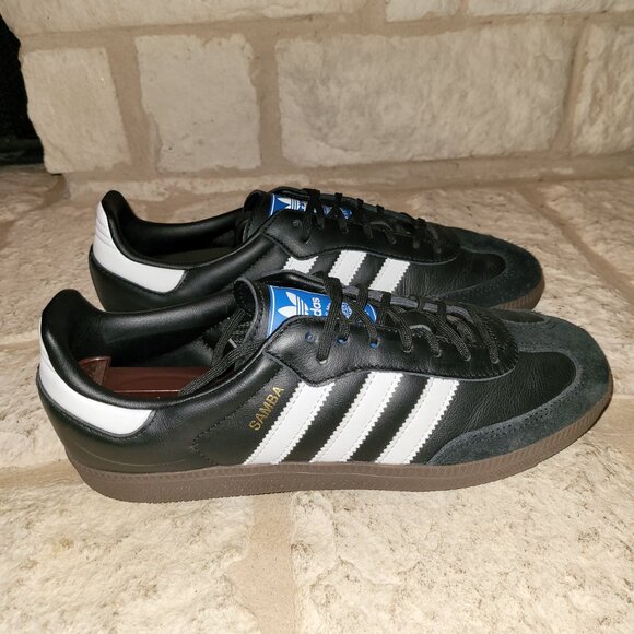 Adidas Samba Mens Size 8 OG Black White Blue Label Sneakers Shoes B75807 (#2759) main image 5